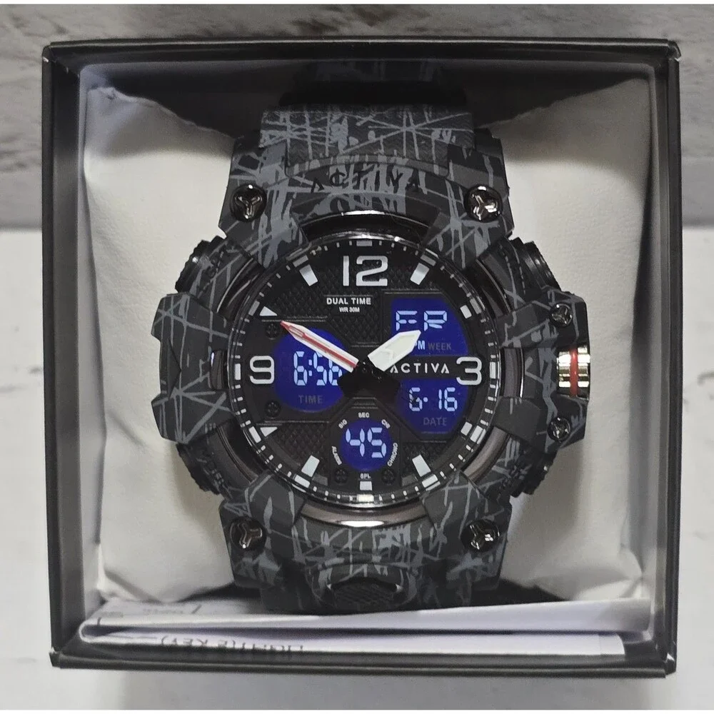 Activa X Invicta Digital Men's Watch 49mm Camouflage Black ACW8008-001 Brand New